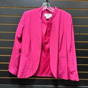 Helene Berman London Pink Open Front Blazer Size L Made in England